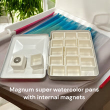 Load image into Gallery viewer, Magnetic Watercolor Paint Pans, Travel Refillable Half Full Pans, Plein air